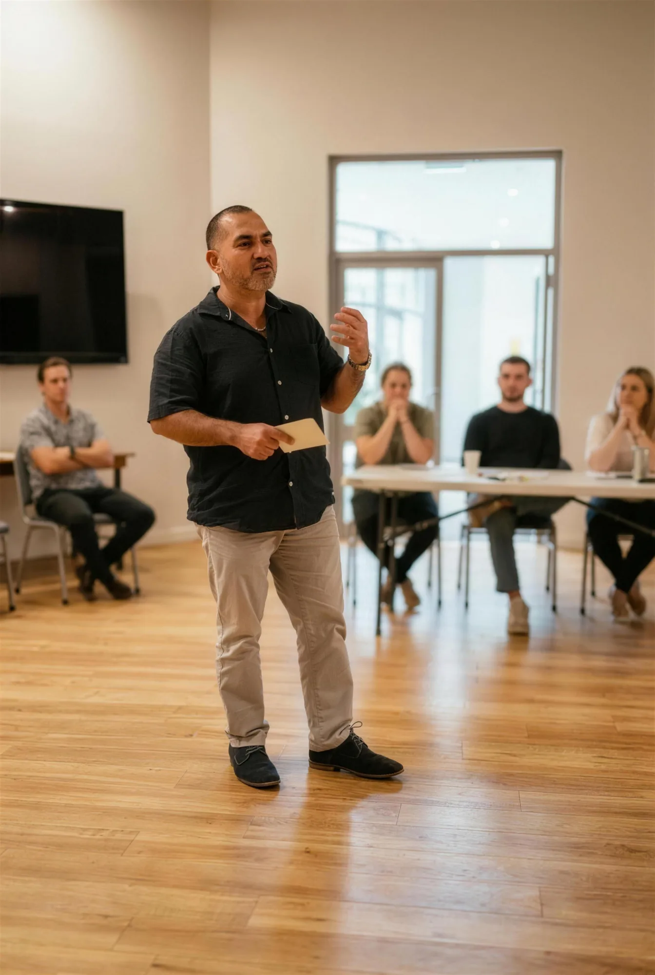 Filimon Filippou facilitating a seated group