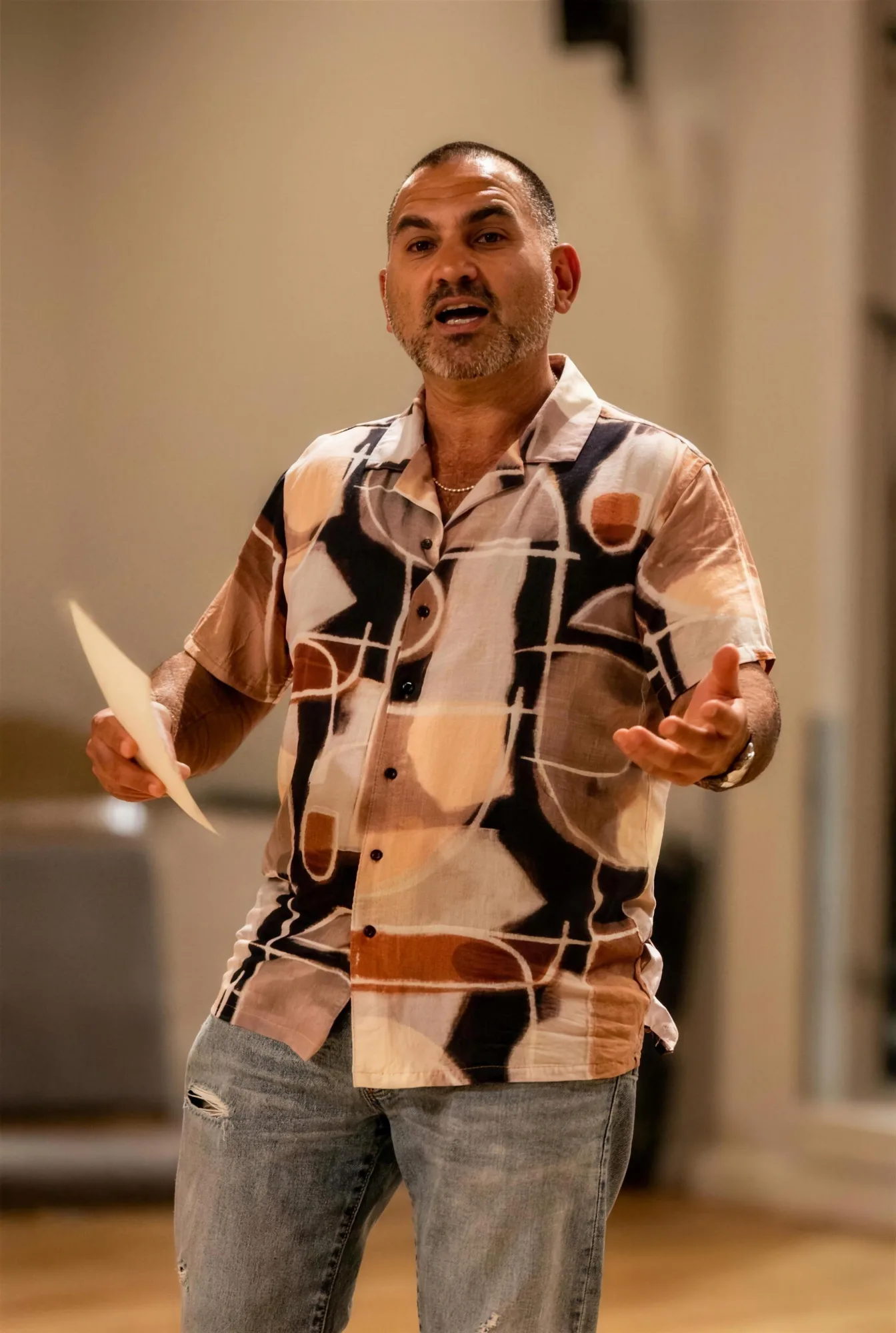 Filimon Filippou mid-speech