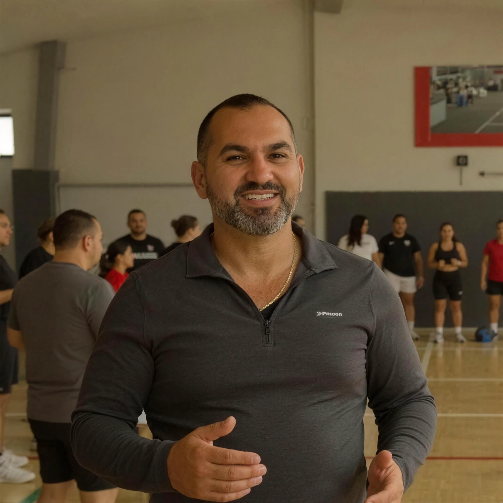 Filimon Filippou addressing a sporting team